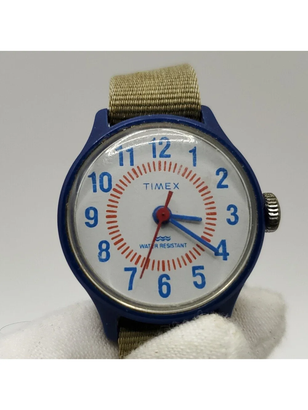 Vintage Timex Kids Mechanical Blue Watch 25mm Running